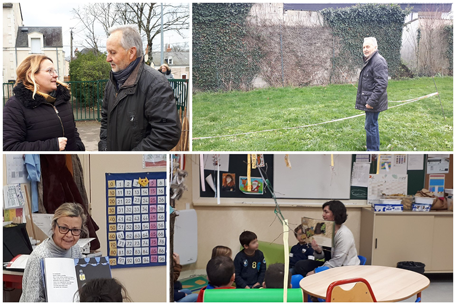 Photo de quelques activités réalisées avec les enfants : jardin pédagogique, atelier lecture...